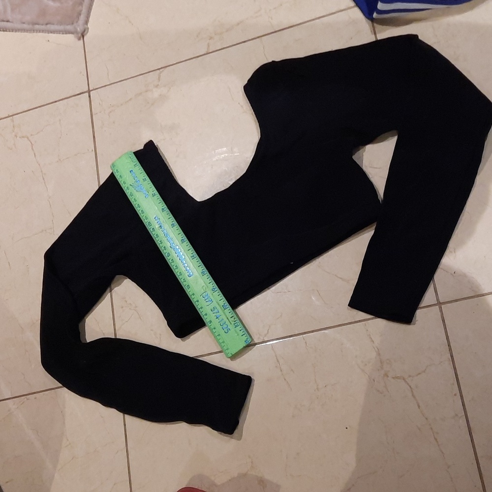 AUTHENTIC GENUINE BLACK LEOTARD CHEERLEADER CROP TOP ♥️ WOMENS SM
